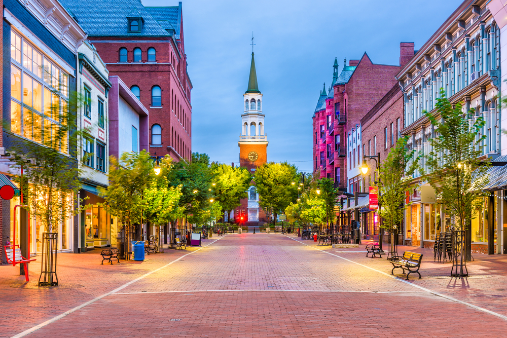 Burlington, VT Church Street at night